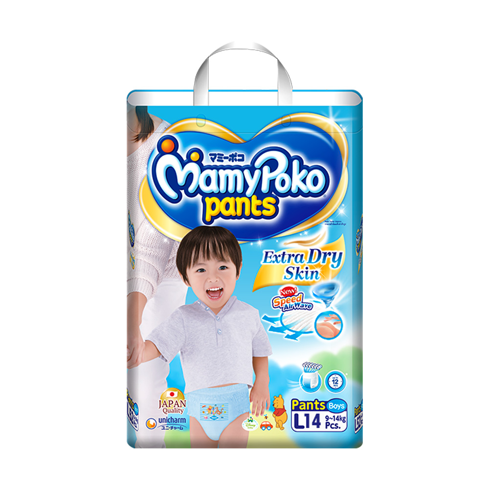Mamy Poko Diaper Pants Extra Dry Skin 14's SizeL (Boys)